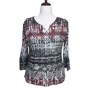 Jane Ashley Multi Color Long Sleeve Top Size XL